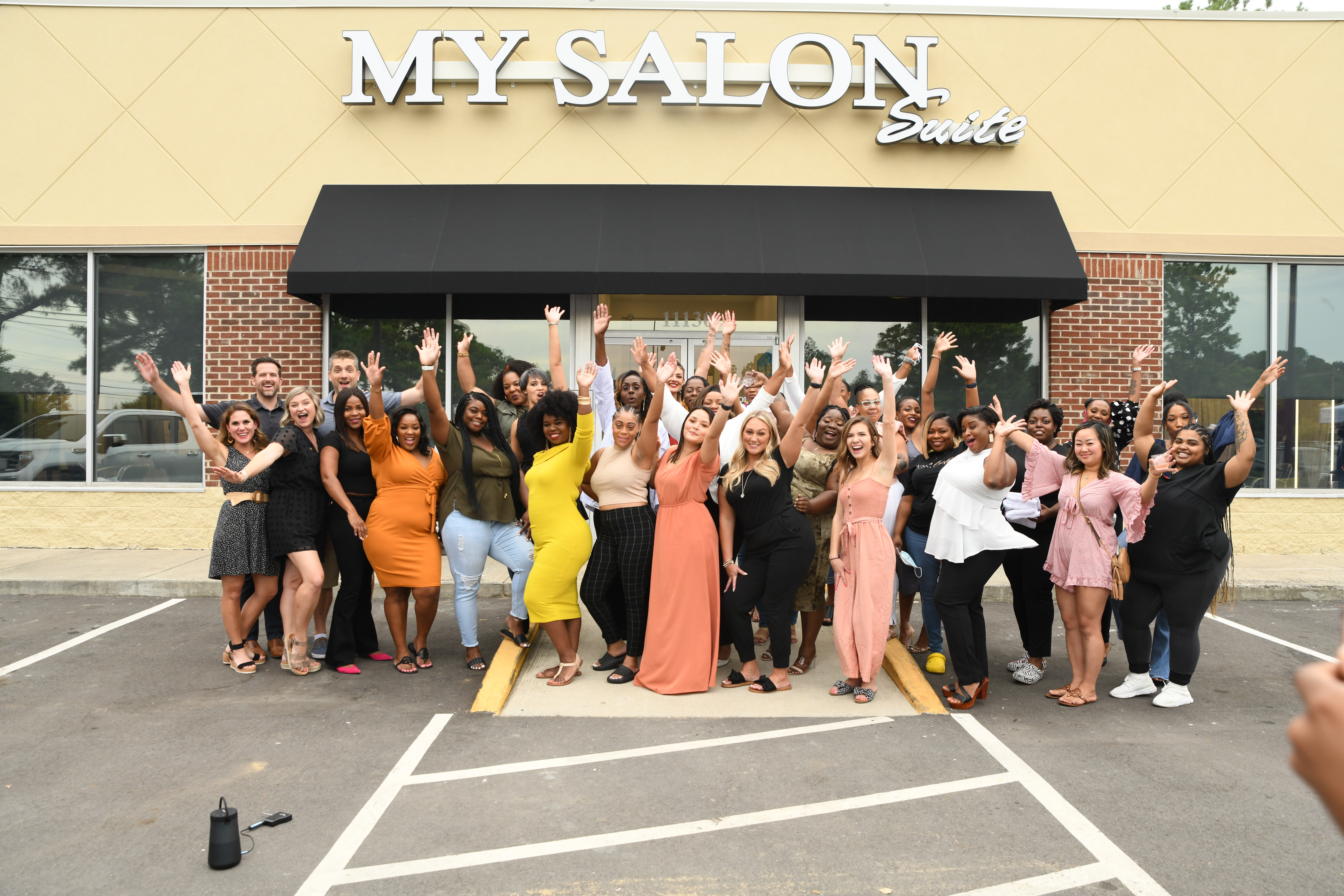 MY SALON Suite Members in front of their location in Steele Creek, NC.